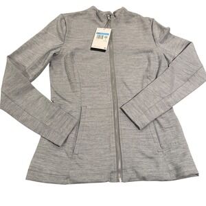 NWT‎ Nike Yoga Dri-Fit Tight Fit Womens Training Jacket Full Zip Gray Size M